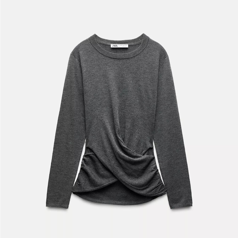 Zara Charcoal Long Sleeve knit top